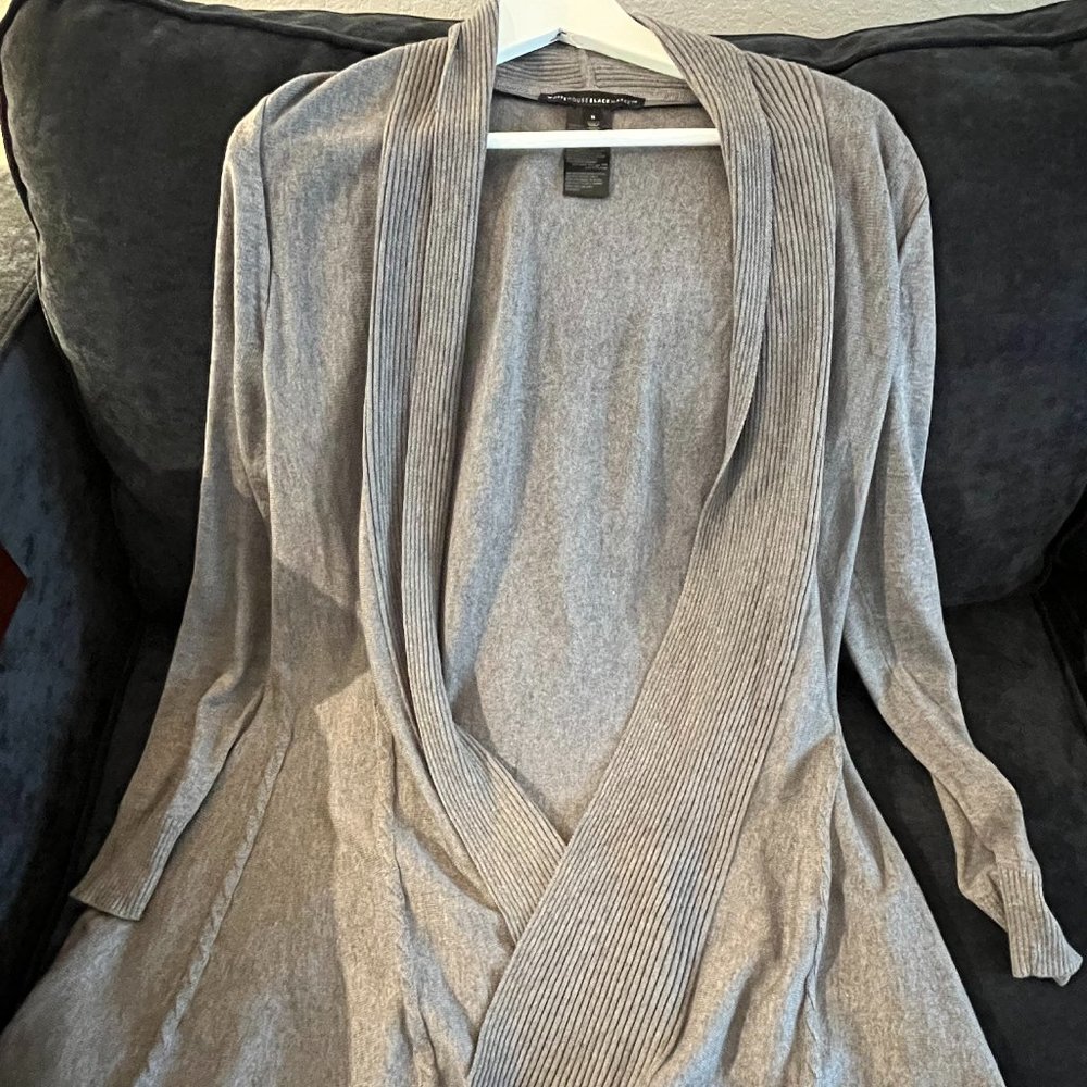 light weight, long, soft, gray cardigan